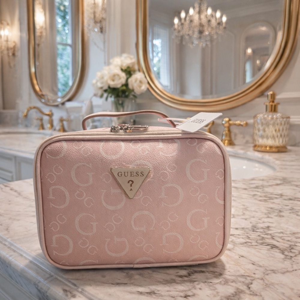 Guess Pink Monogram Travel Jewelry Case